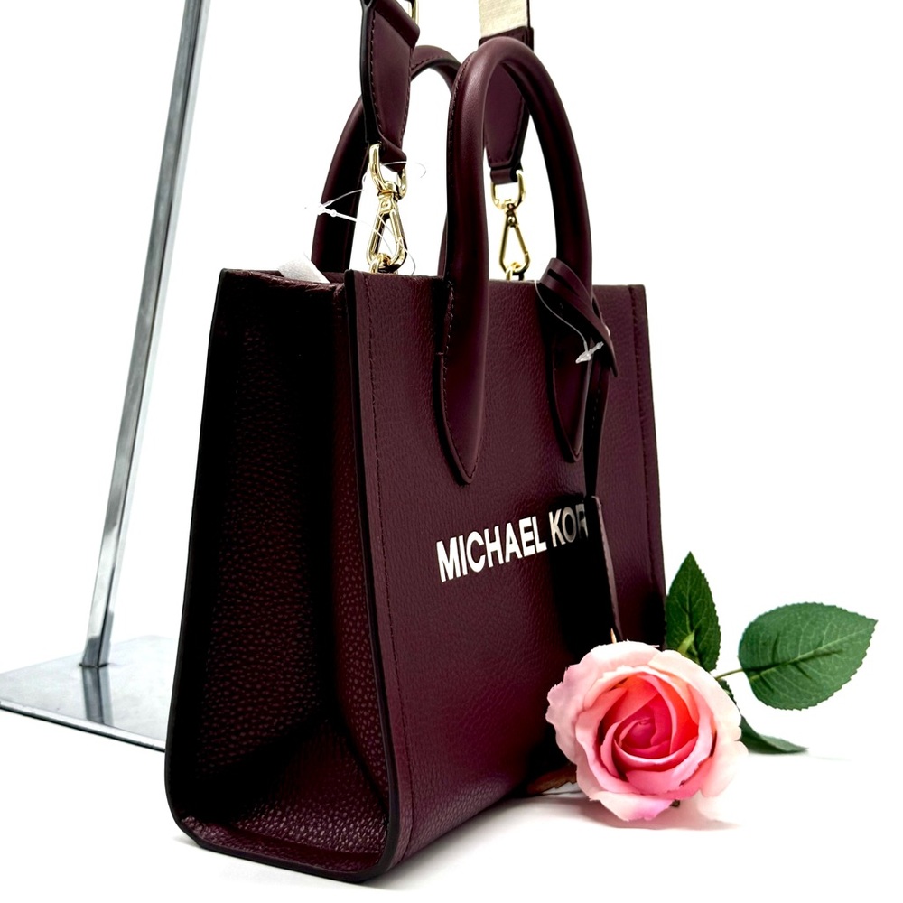 Michael Kors Mirella Small Signature Logo Crossbody Bag Ox Blood - Picture 4 of 8